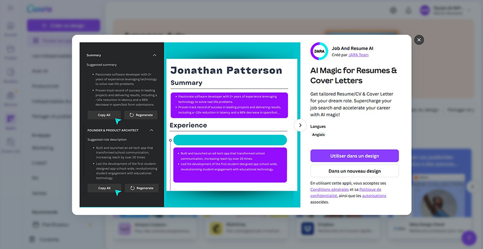 Canva CV 1